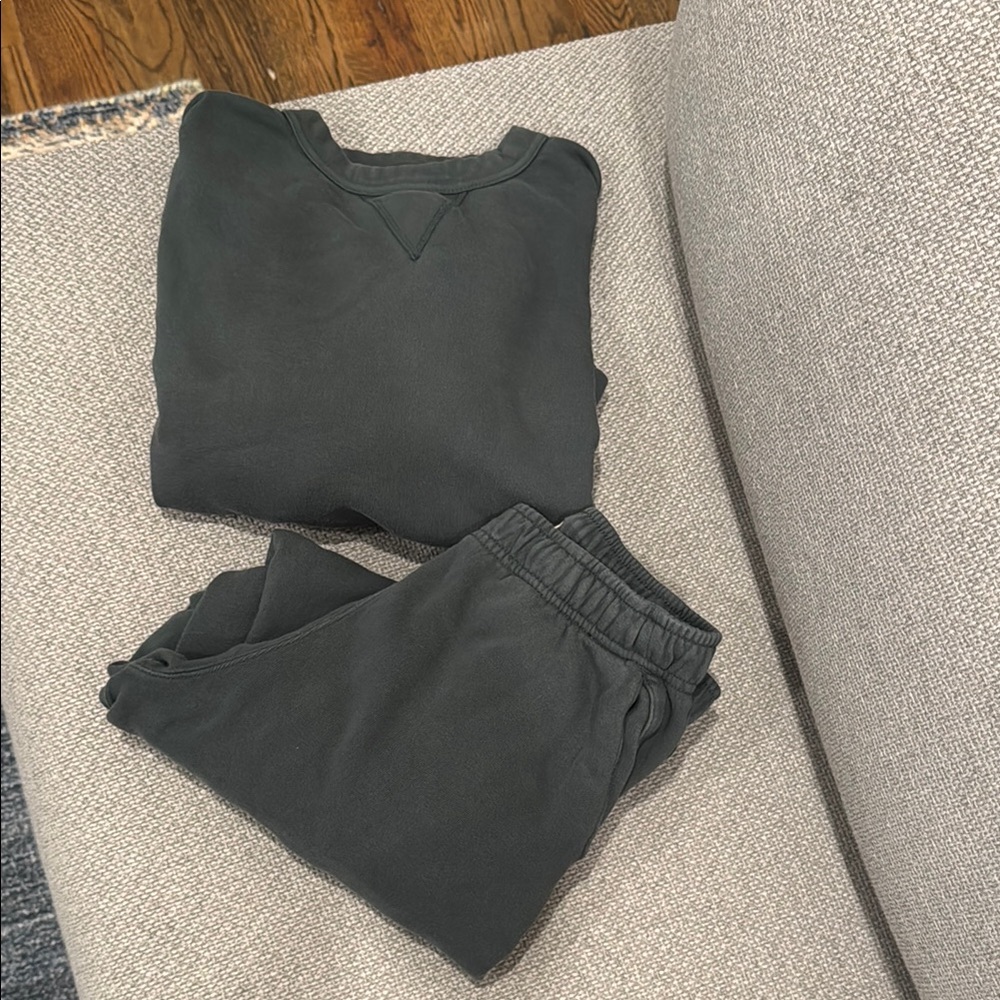 Dark green Sweatshirt and Sweatpants Set